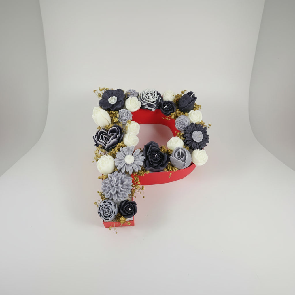 Letter Bouquet candle