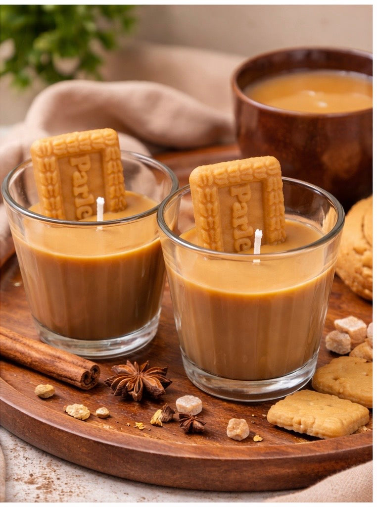 Chai-Biscuit Candle - set of 2