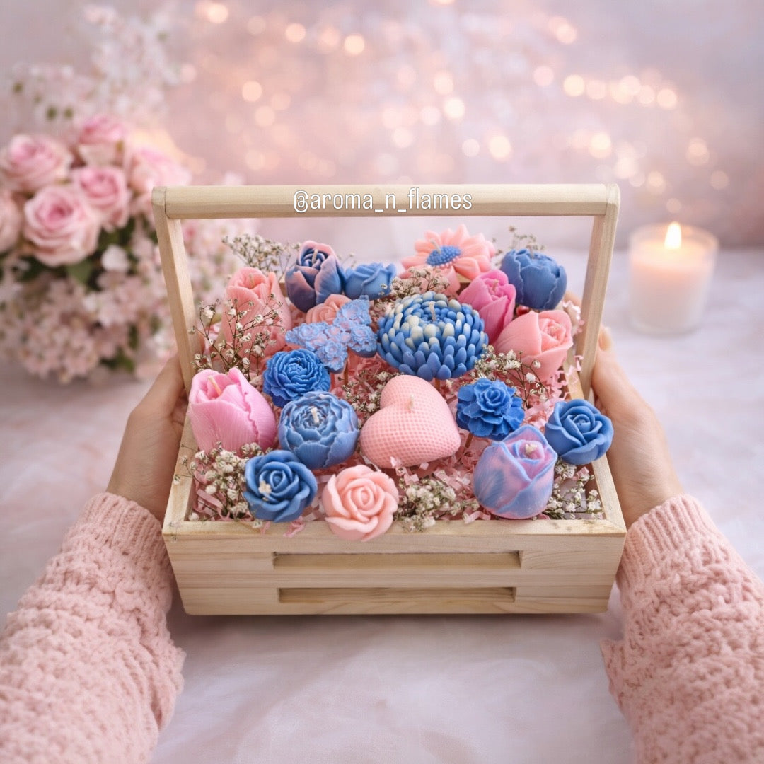 Pastel Bloom Candle Bouquet