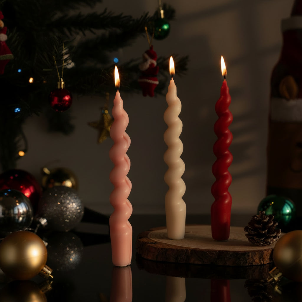 Spiral Taper candle (Pack-2)