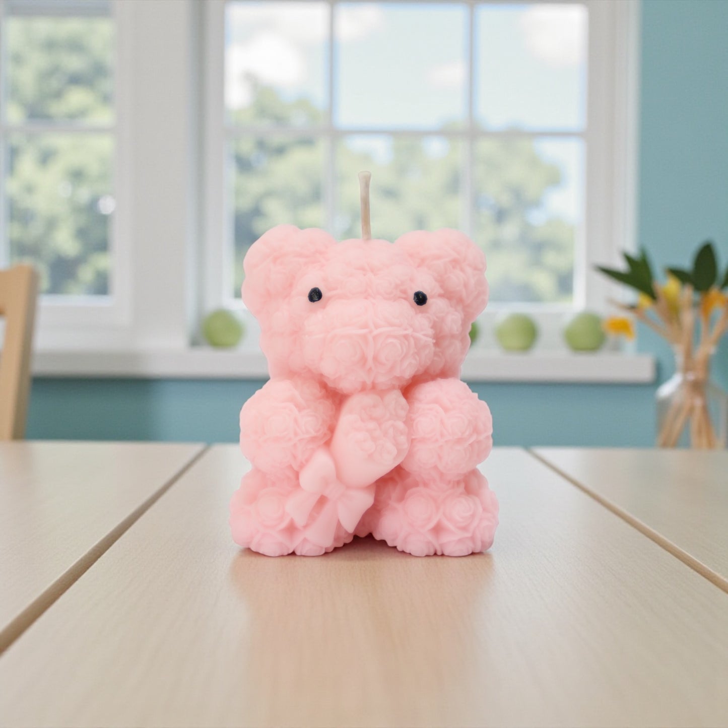 Teddy with Bouquet Candle