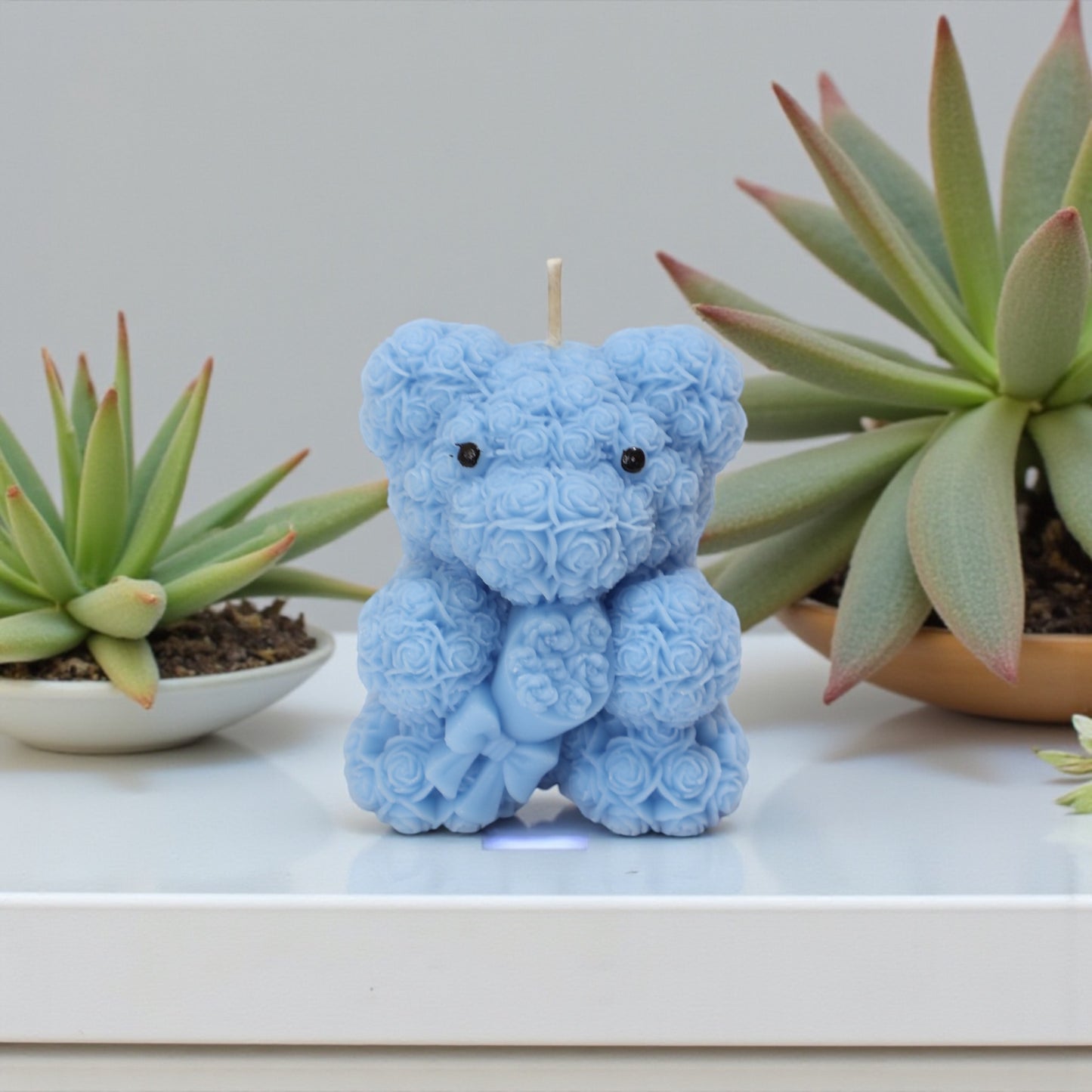 Teddy with Bouquet Candle