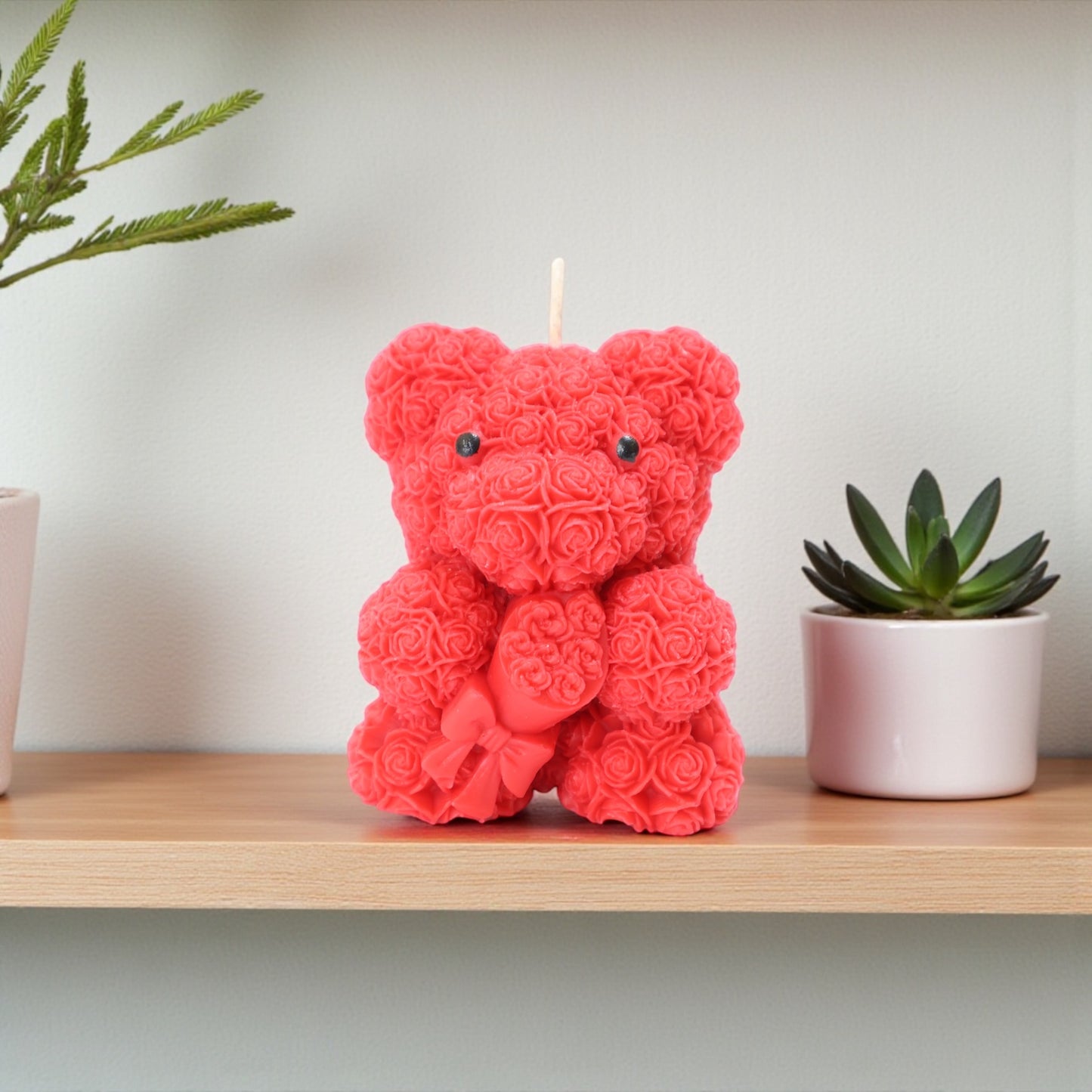 Teddy with Bouquet Candle