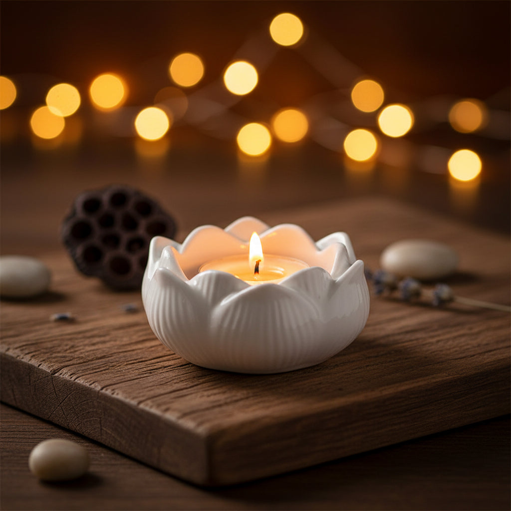 Concrete jar t-light holder