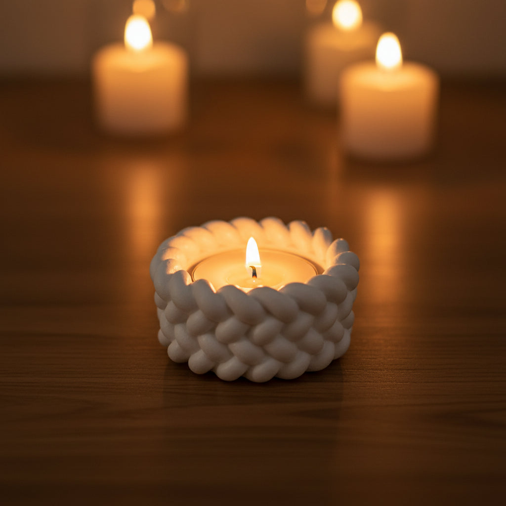 Concrete jar t-light holder