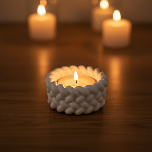 Concrete jar t-light holder